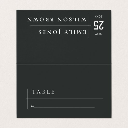 モダン白黒クラフトタイポグラフィ結婚ズ 名刺 (外部フラット)