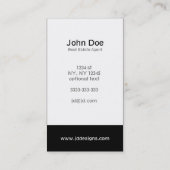 モダン白黒ク実在スエステート名刺 名刺 (裏面)