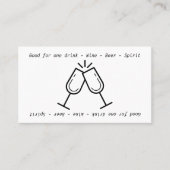 モダン白黒グラス結婚ドリンク券 名刺 (正面)