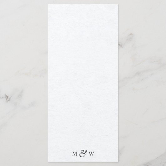 モダン白黒グラフィックリーフ結婚の メニュー (裏面)