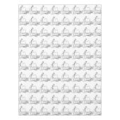 モダン白黒グラフィック招待されましたパターン テーブルクロス (正面)