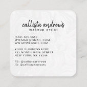 モダン白黒グリッター渦巻形のマーブルインク スクエア名刺 (裏面)