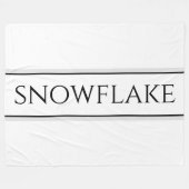 モダン白黒グレイストライプ文字 フリースブランケット (正面(横))