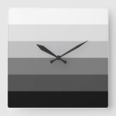 モダン白黒グレースケールグラデーションパターン スクエア壁時計 (正面)