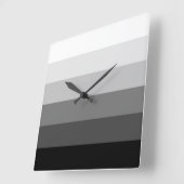 モダン白黒グレースケールグラデーションパターン スクエア壁時計 (傾斜)