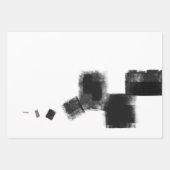 モダン白黒グ素朴レー抽象芸術s3 ラッピングペーパーシート (正面2)