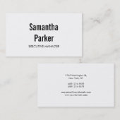 モダン白黒コンテンポラリー経営責任者 名刺 (正面/裏面)