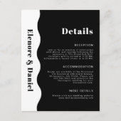 モダン白黒サイドウェー結婚ブフォト詳細 エンクロージャーカード (正面)