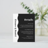 モダン白黒サイドウェー結婚ブフォト詳細 エンクロージャーカード (スタンド正面)