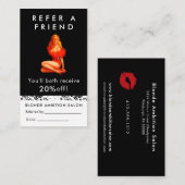 モダン白黒サロン紹介カード美しい 名刺 (正面/裏面)