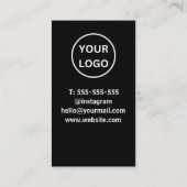 モダン白黒サンキュービジネスロゴ 割引カード (裏面)