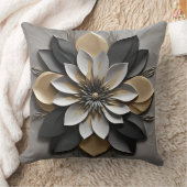 モダン白黒シルバーと金ゴールド クッション (ブランケット)