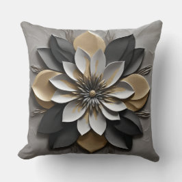 モダン白黒シルバーと金ゴールド クッション