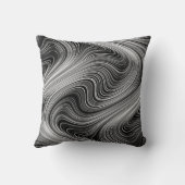 モダン白黒シルバーグレイ曲線 クッション (裏面)