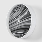 モダン白黒シルバーグレイ曲線 壁時計 (傾斜)