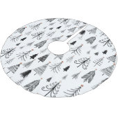 モダン白黒シンプルクリスマスツリースター ブラッシュドポリエステルツリースカート (アングル)