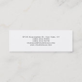 モダン白黒シンプルスキニーメイクアップアーティスト スキニー名刺 (裏面)