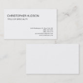 モダン白黒シンプルプレーン・ビジネス・カード 名刺 (正面/裏面)