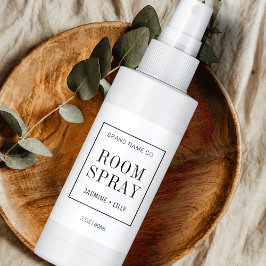 モダン白黒シンプルルームスプレーボトル ラベル