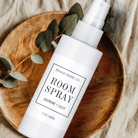 モダン白黒シンプルルームスプレーボトル ラベル