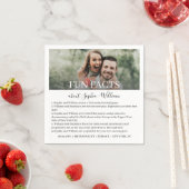 モダン白黒シンプル写真おもしろい事実結婚の スタンダードカクテルナプキン (インサイチュ)