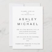 モダン白黒シンプル写真結婚 招待状 (正面)