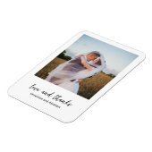 モダン白黒シンプル写結婚真 マグネット (左側)