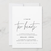 モダン白黒シンプル写結婚真 招待状 (裏面)