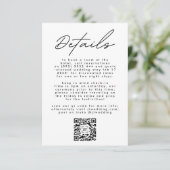 モダン白黒シンプル文字のQRコ結婚ード 出欠カード (スタンド正面)