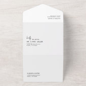 モダン白黒シンプル結婚写真 オールインワン招待状 (外側)