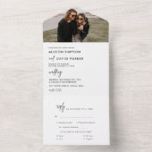 モダン白黒シンプル結婚写真 オールインワン招待状 (内側)