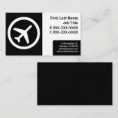 モダン白黒シンプル航空機用カード 名刺 (正面/裏面)
