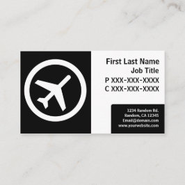 モダン白黒シンプル航空機用カード 名刺