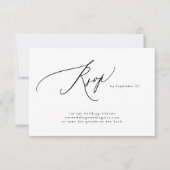 モダン白黒シンプルQRコー結婚ド 出欠カード (正面)