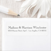 モダン白黒シ結婚ック差出人住所 ラベル (インサイチュ)