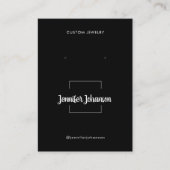 モダン白黒ジュエリーホルダーイヤリングqrコード 名刺 (正面)