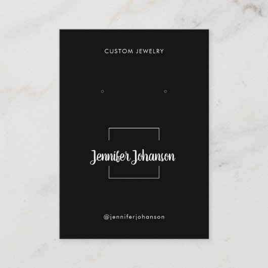 モダン白黒ジュエリーホルダーイヤリングqrコード 名刺 (正面)