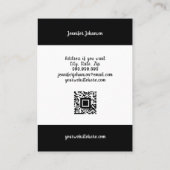 モダン白黒ジュエリーホルダーイヤリングqrコード 名刺 (裏面)