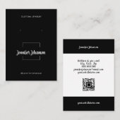 モダン白黒ジュエリーホルダーイヤリングqrコード 名刺 (正面/裏面)