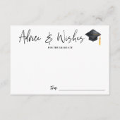 モダン白黒スクリプトアドバイスの卒業希望 エンクロージャーカード (正面)