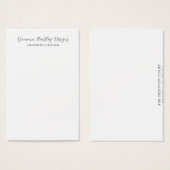 モダン白黒スクリプトイヤリングディスプレイカード (正面&裏面)