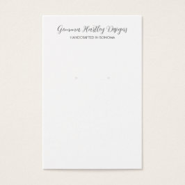 モダン白黒スクリプトイヤリングディスプレイカード