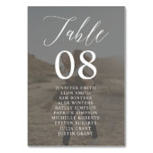 モダン白黒スクリプト名結婚photos テーブルナンバー (裏面)