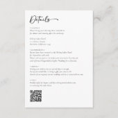 モダン白黒スクリプトQRコー結婚ド エンクロージャーカード (正面)