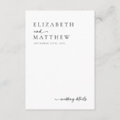 モダン白黒スクリプトQRコー結婚ド エンクロージャーカード (裏面)