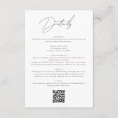モダン白黒スクリプトQRコー結婚ド エンクロージャーカード (正面)