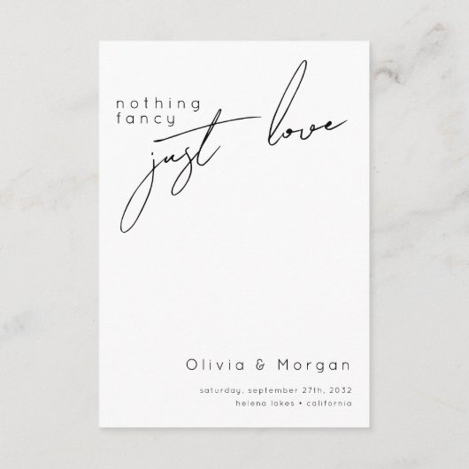 モダン白黒スクリプトQRコー結婚ド エンクロージャーカード (裏面)