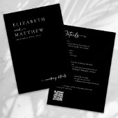 モダン白黒スクリプトQRコー結婚ド エンクロージャーカード