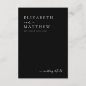 モダン白黒スクリプトQRコー結婚ド エンクロージャーカード (裏面)