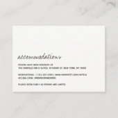 モダン白黒スクリプミニマルト結婚の エンクロージャーカード (正面)